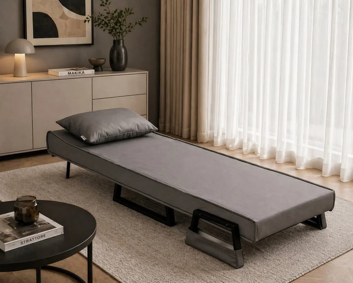 Makika Relaxliege Schlafsessel Rio Grau Klappbar mit Verstellbarer Lehne - Bild 4