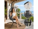 Makika Hängesessel mit Gestell höhenverstellbar Polyrattan Grau Bild 3
