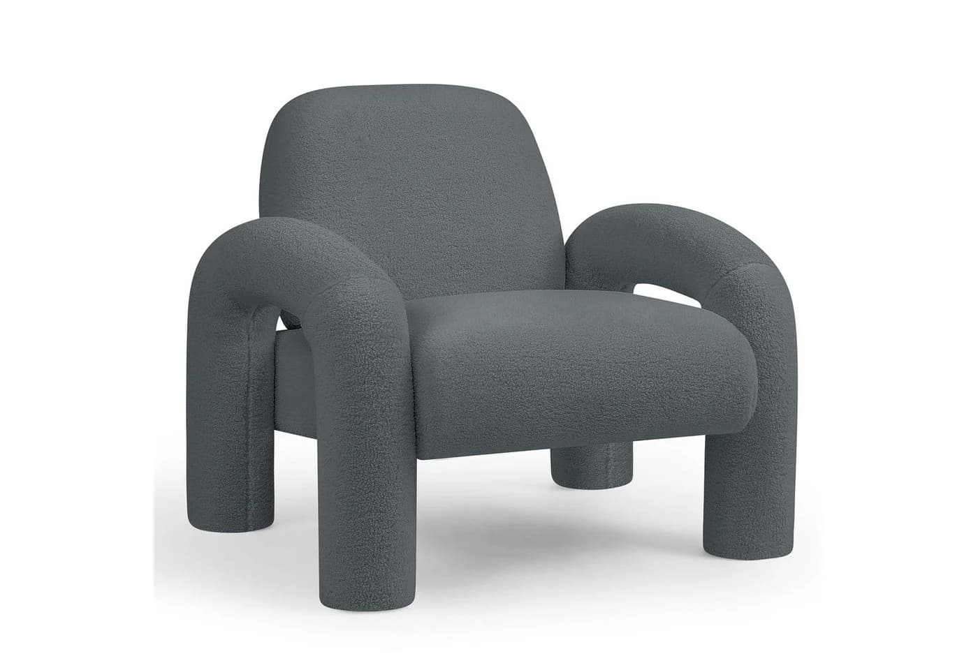 Makika Loungesessel Lia Grau Bouclé Armlehnstuhl Modern - Bild 3