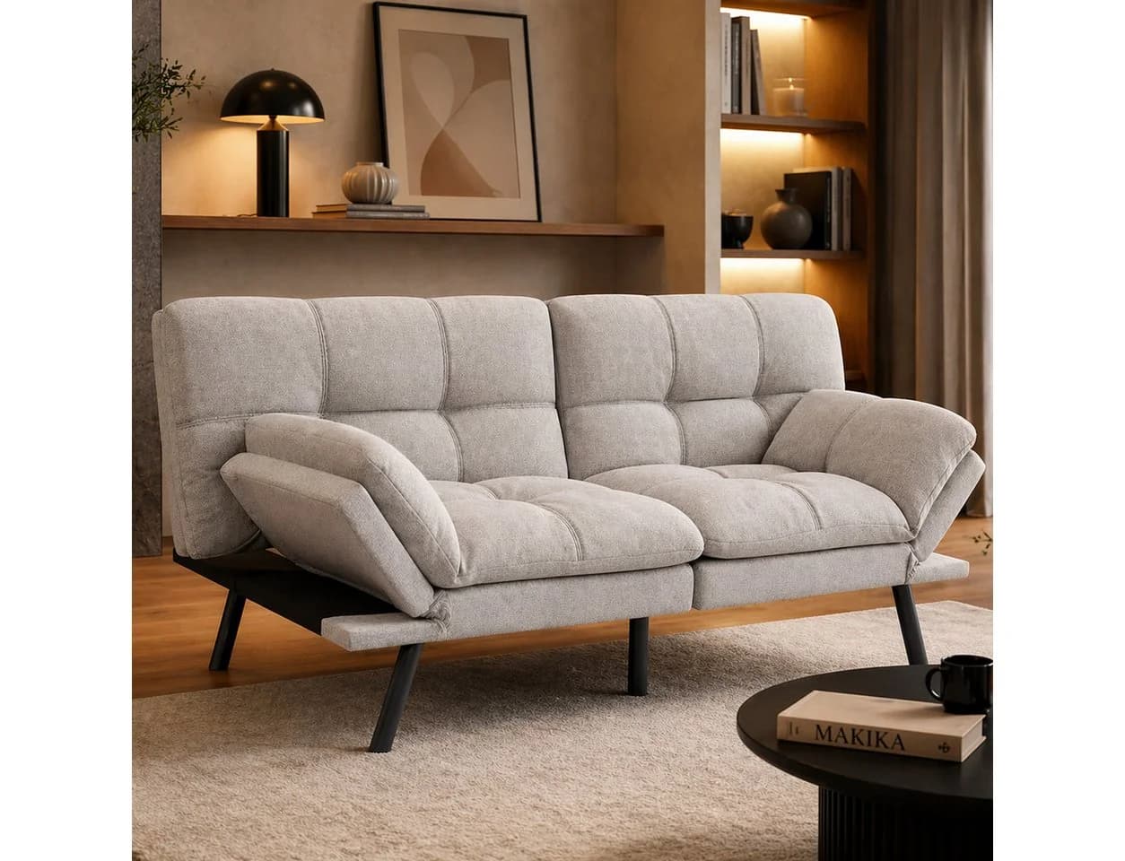 Makika Schlafsofa 3-Sitzer Schlafcouch Paul Grau Verstellbar - Bild 3