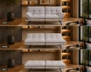 Makika Schlafsofa 3-Sitzer Schlafcouch Paul Grau Verstellbar Bild 4