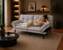 Makika Schlafsofa 3-Sitzer Schlafcouch Paul Grau Verstellbar Bild 5