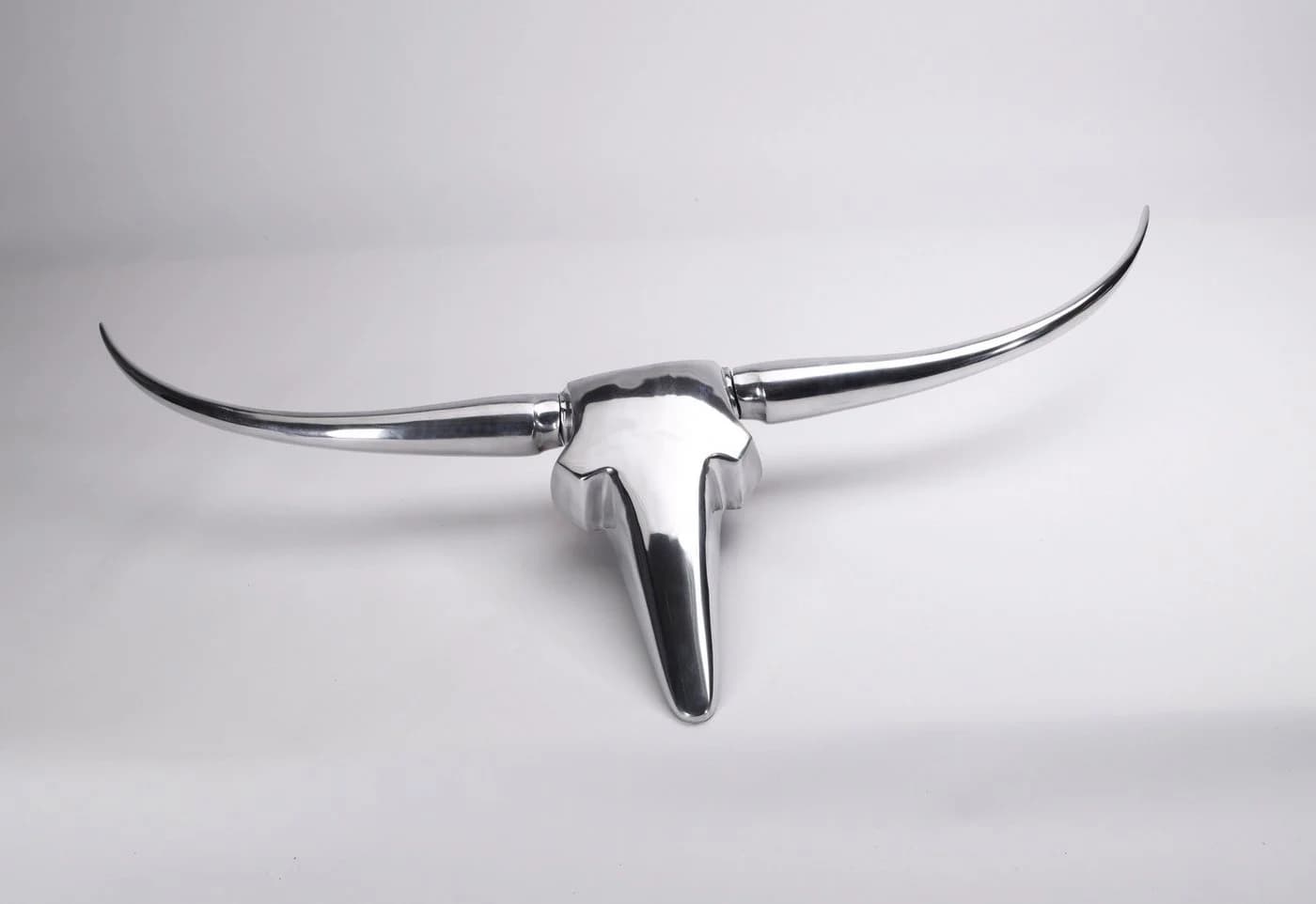 ARTRA Dekogeweih Aluminium Stierkopf Silber Wanddeko - Bild 2