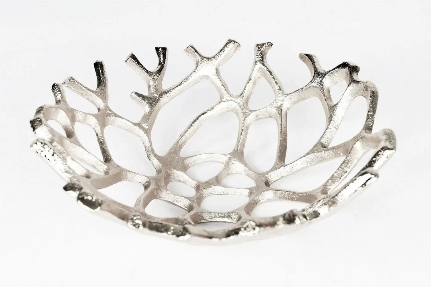 ARTRA Dekoschale Carina Aluminium Silber Korallenform