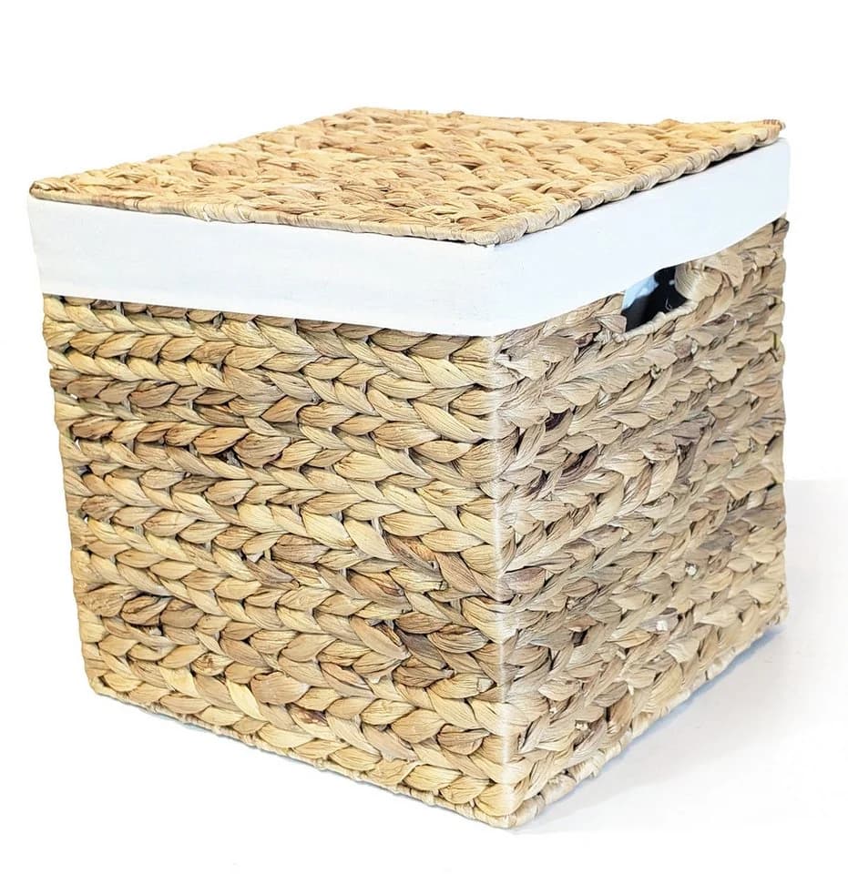 ARTRA Dekokorb Wasserhyazinthe L Quadratisch Beige