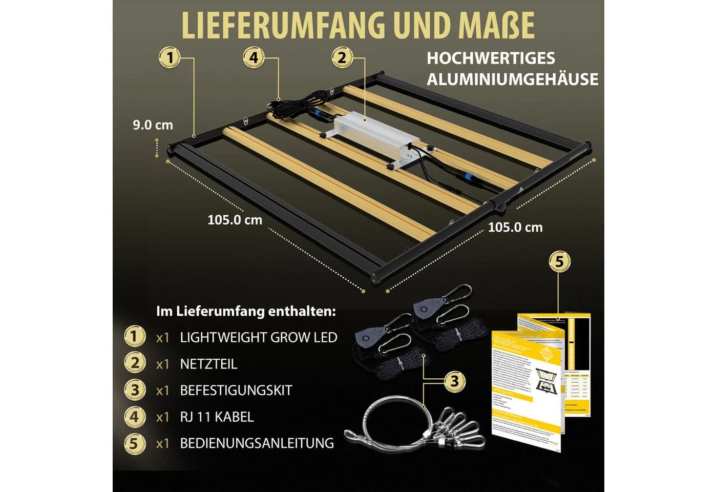 THE HOOKAH LED Pflanzenlampe Vollspektrum Samsung UV+IR Dimmbar IP65 - Bild 4