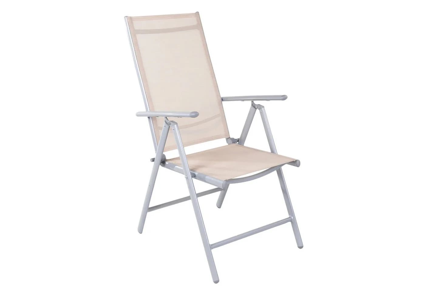 Mojawo Armlehnstuhl Garten Klappstuhl Silbergrau/Beige - Bild 5