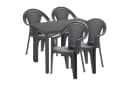 Mojawo Essgruppe 5-tlg. Gartengarnitur Anthrazit Kunststoff Bild 2