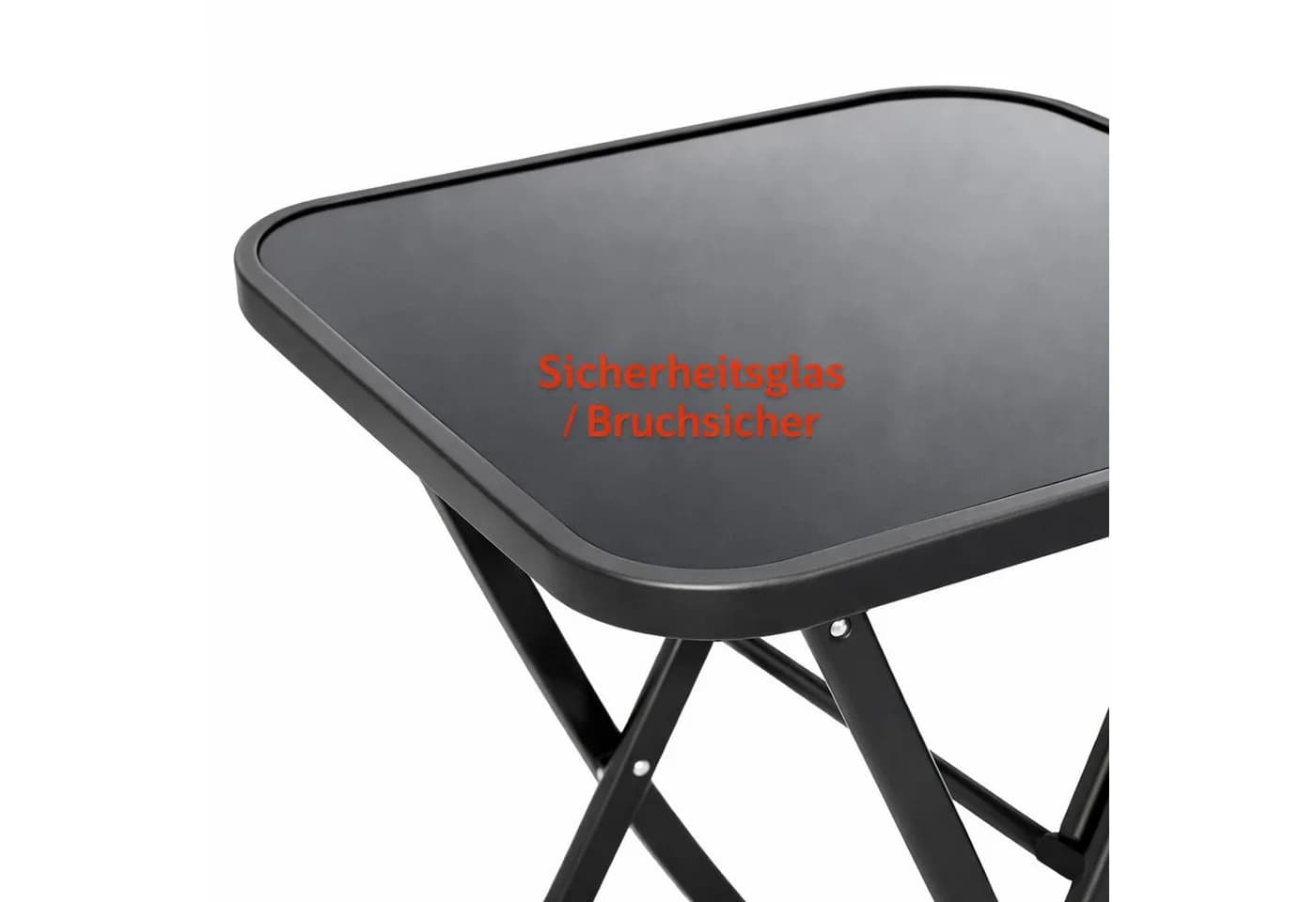 Mojawo Bistrotisch Klapptisch Dunkelgrau Glas Metall Wetterfest - Bild 3