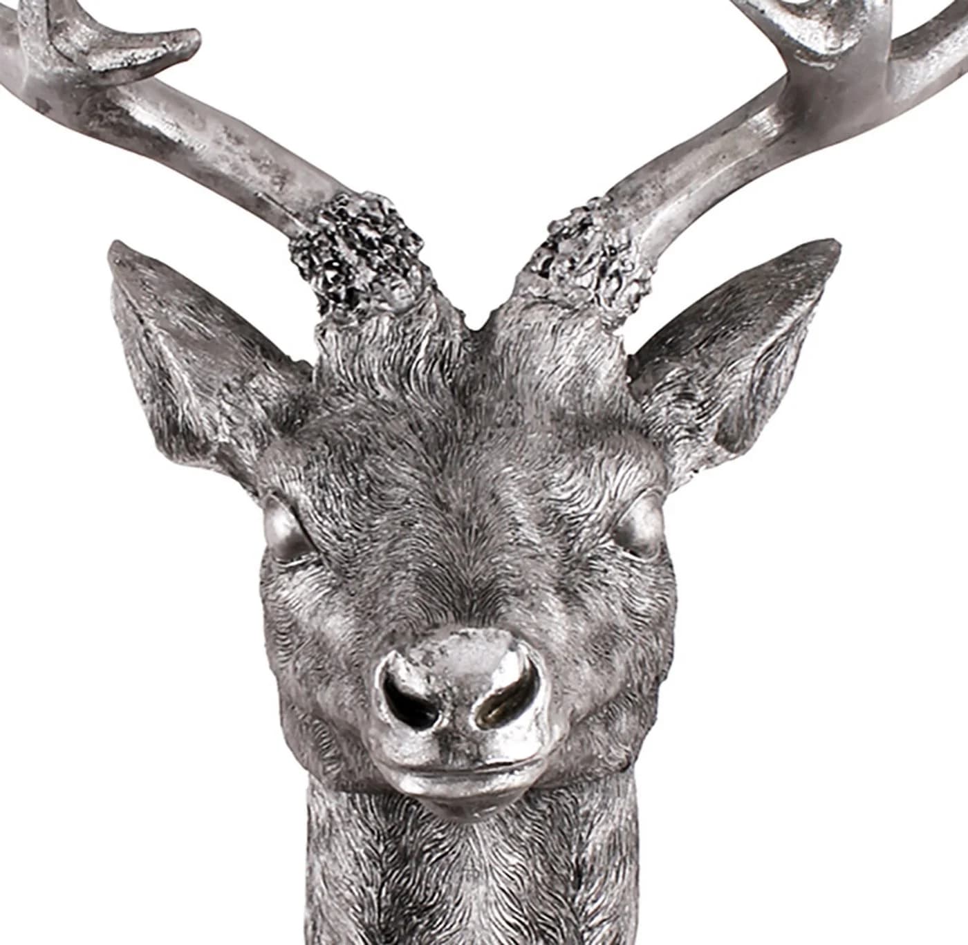 Mojawo XXL Hirschgeweih Hirschkopf Geweih 10-Ender Silber Optik - Bild 3
