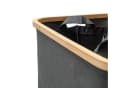 tasir Wäschebox Wäschekorb 140 Liter Grau Bambus-Rahmen 2 Fächer Bild 3