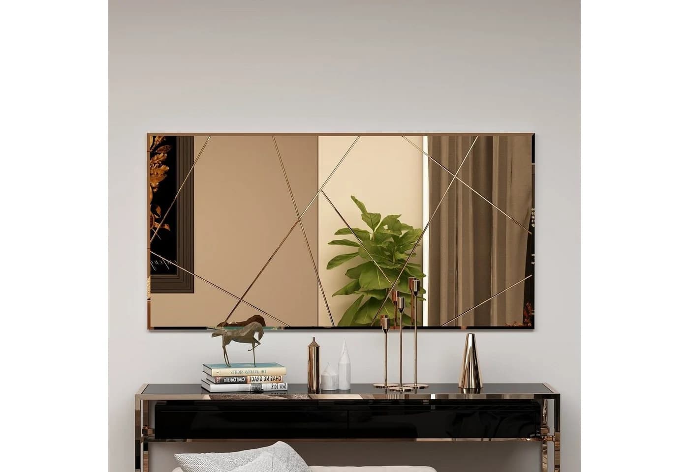 moebel17 Wandspiegel groß Gold 120x60 cm rechteckig modern - Bild 2