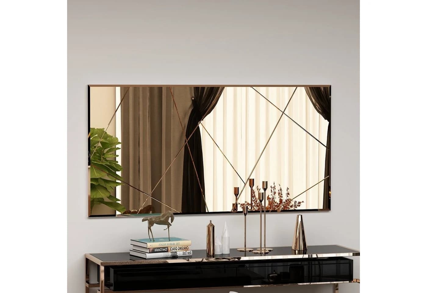 moebel17 Wandspiegel groß Gold 120x60 cm rechteckig modern - Bild 3