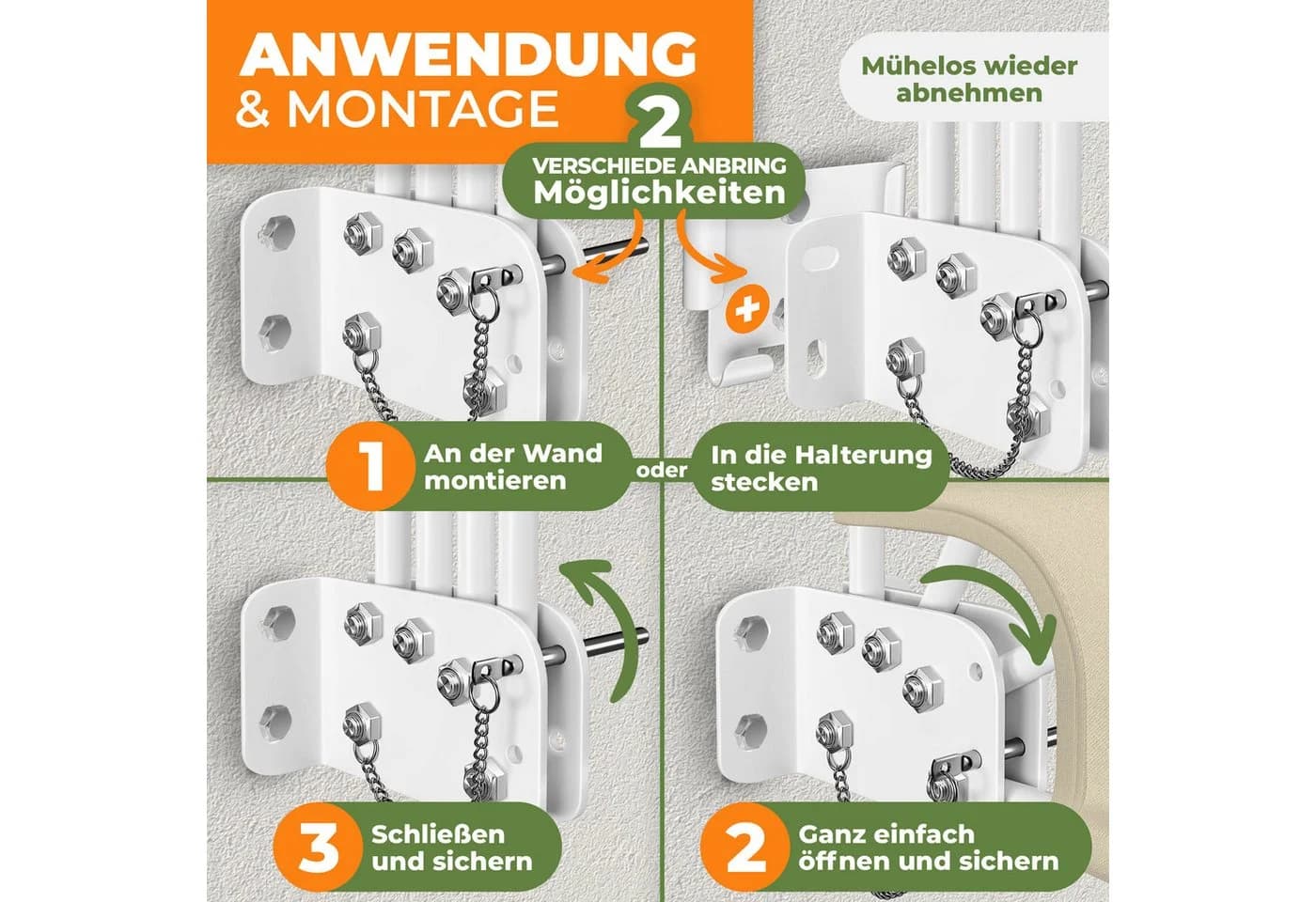 KESSER® Balkonfächer klappbar mit Wandhalterung 140x140cm Sichtschutz - Bild 3