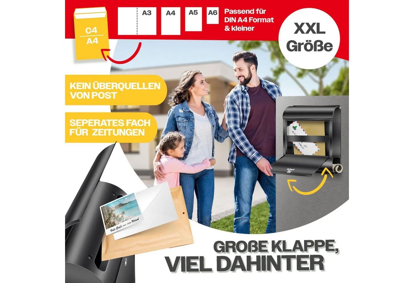 KESSER Briefkasten Edelstahl mit Zeitungsfach - Bild 4
