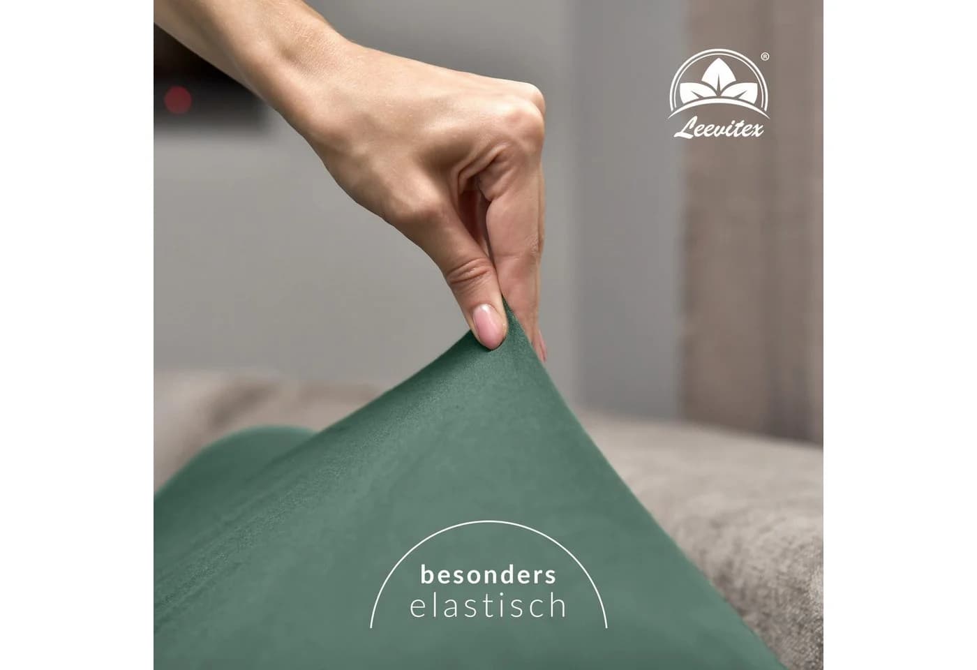 leevitex Spannbettlaken Jersey 100% Baumwolle Grün Kinderbett - Bild 4