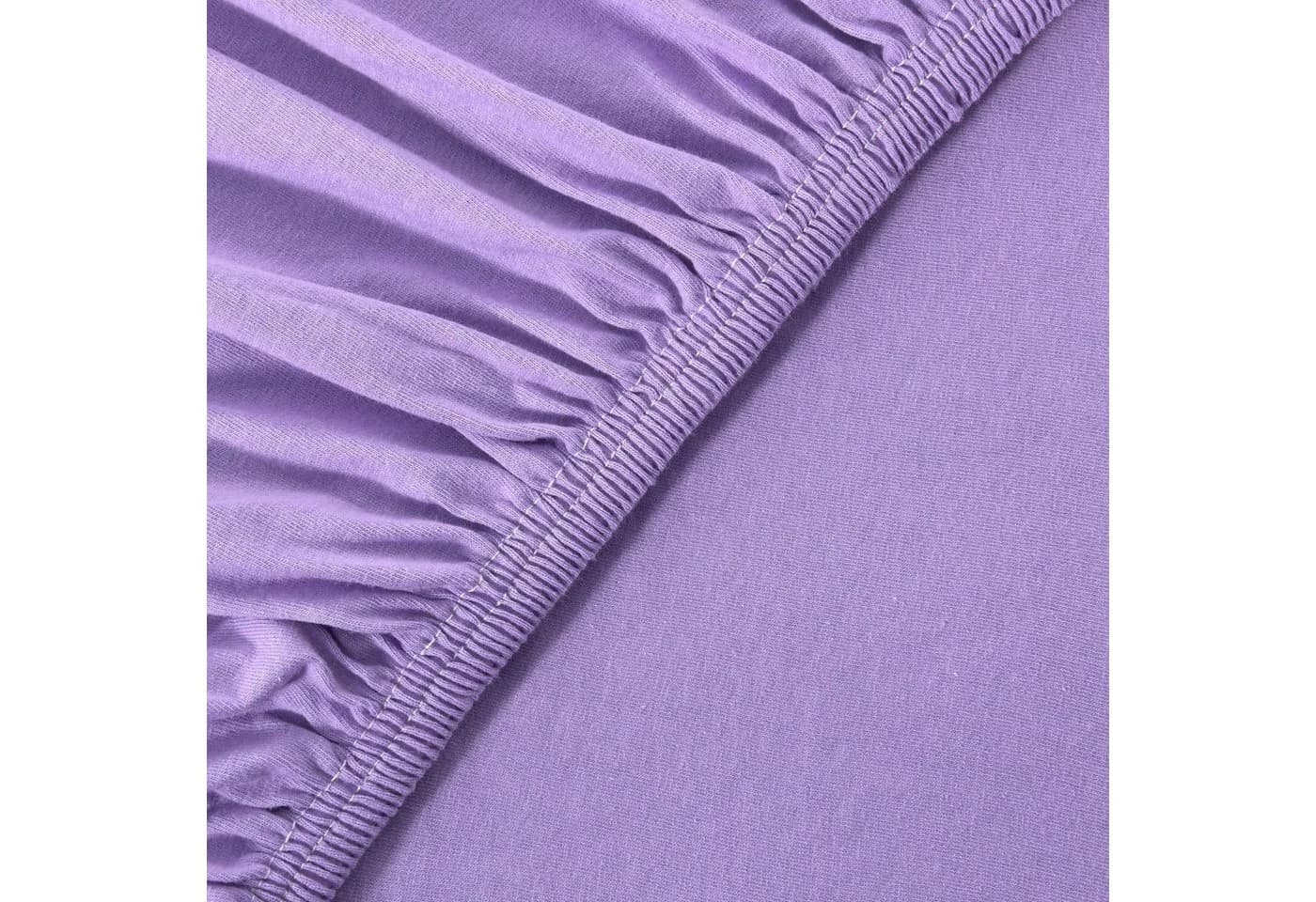leevitex® Spannbettlaken Jersey 100% Baumwolle Flieder