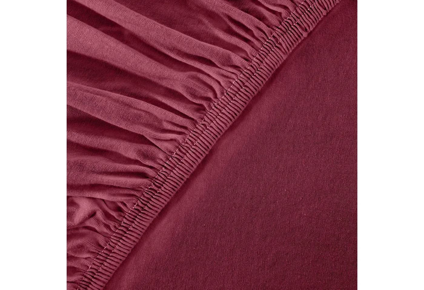 leevitex® Spannbettlaken Jersey 100% Baumwolle Rot