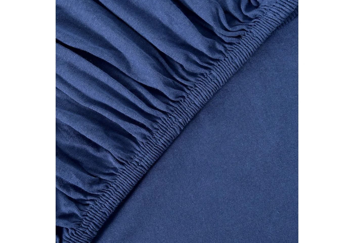 leevitex Spannbettlaken Jersey 100% Baumwolle Navyblau