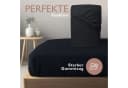 leevitex® Spannbettlaken Thermo-Fleece Schwarz Rundumgummizug Bild 5