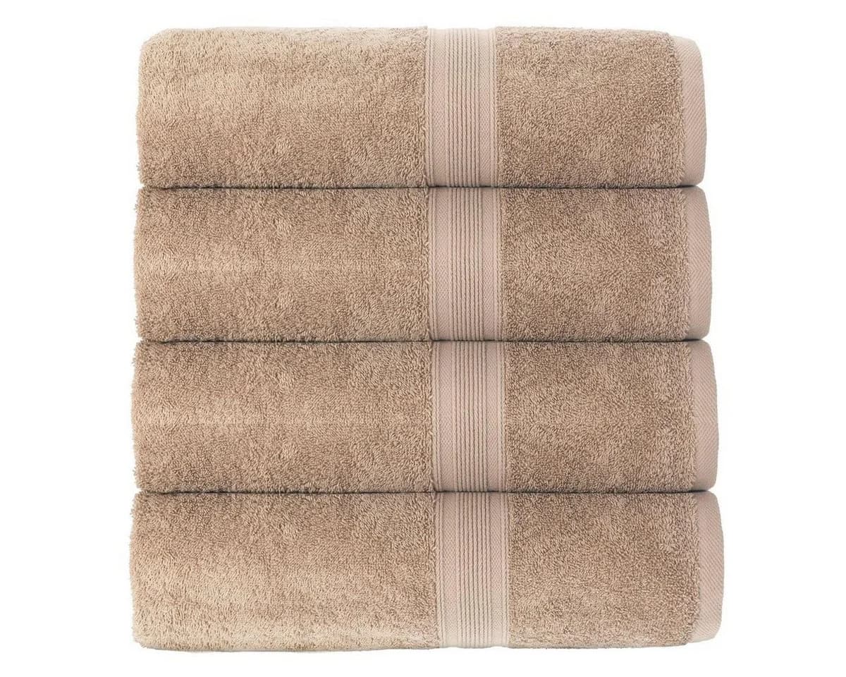 leevitex® Handtuch Frottee 4er Set Beige 50 x 100 cm - Bild 3