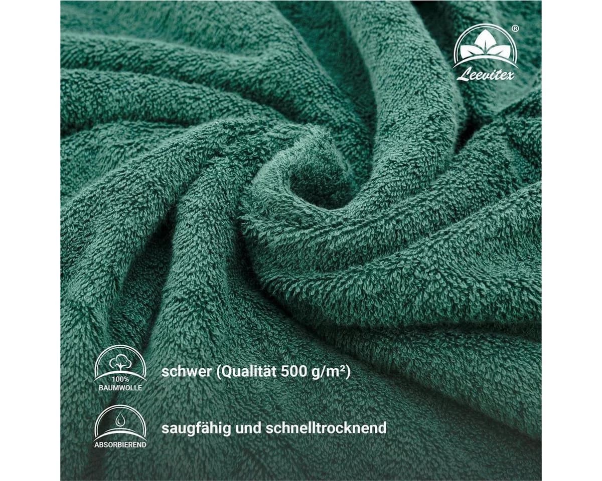 leevitex® Saunatuch Frottee XXL Dunkelgrün/Tannengrün