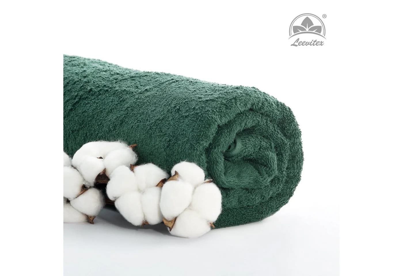 leevitex® Saunatuch Frottee XXL Dunkelgrün/Tannengrün - Bild 5