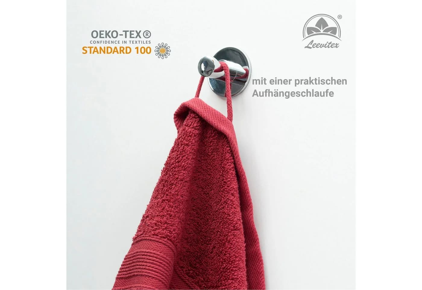 leevitex® Saunatuch Frottee XXL Bordeaux Rot Extra Groß - Bild 3