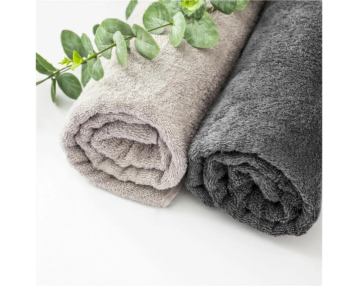 leevitex® Saunatuch Frottee XXL Anthrazit/Grau 80x200cm - Bild 5