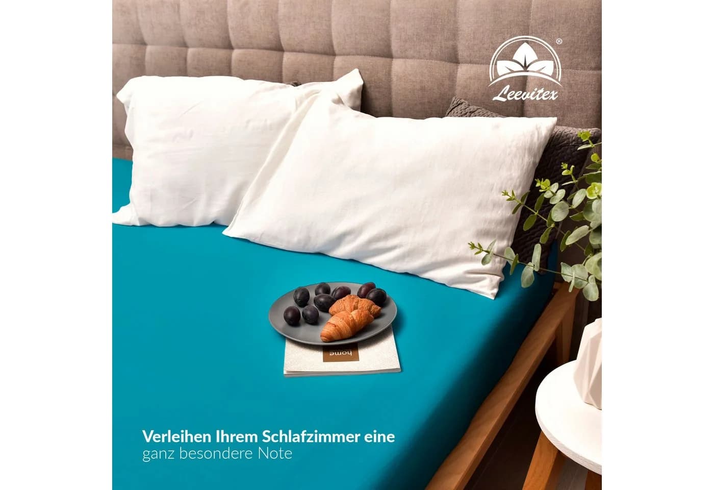 leevitex® Spannbettlaken Jersey-Baumwolle 150 g/m², Gummizug rundum, ÖkoTex, 180x200 – 200x220 cm - Bild 5
