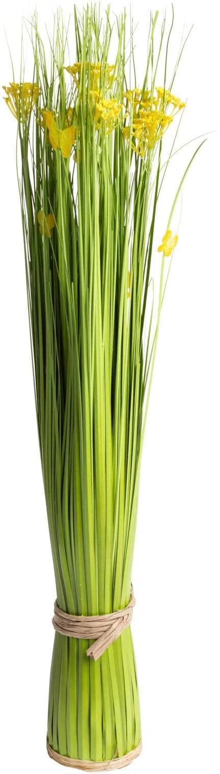 BOTANIC-HAUS Kunstgras Arrangement Gelb 69cm