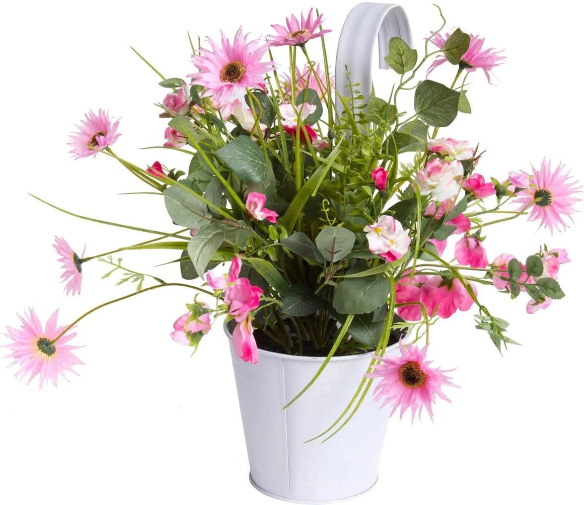 BOTANIC-HAUS Sommerblumen Kunstblume mit Metalltopf