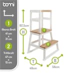 BOMI Swubi Lernturm Massivholz Beige/Weiß mit Sicherheitsbügel Bild 1