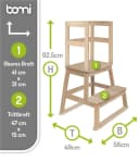 BOMI Lernturm Swubi Kinderhocker aus Massivholz Natur Bild 1