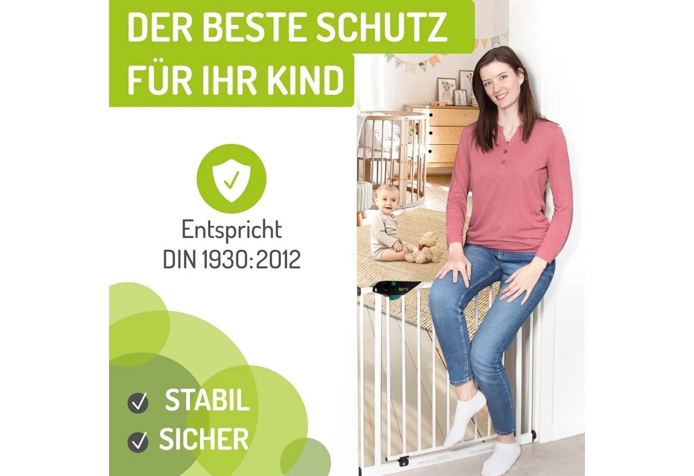 BOMI Türschutzgitter Mira extra hoch weiß Metall klemmbar - Bild 5
