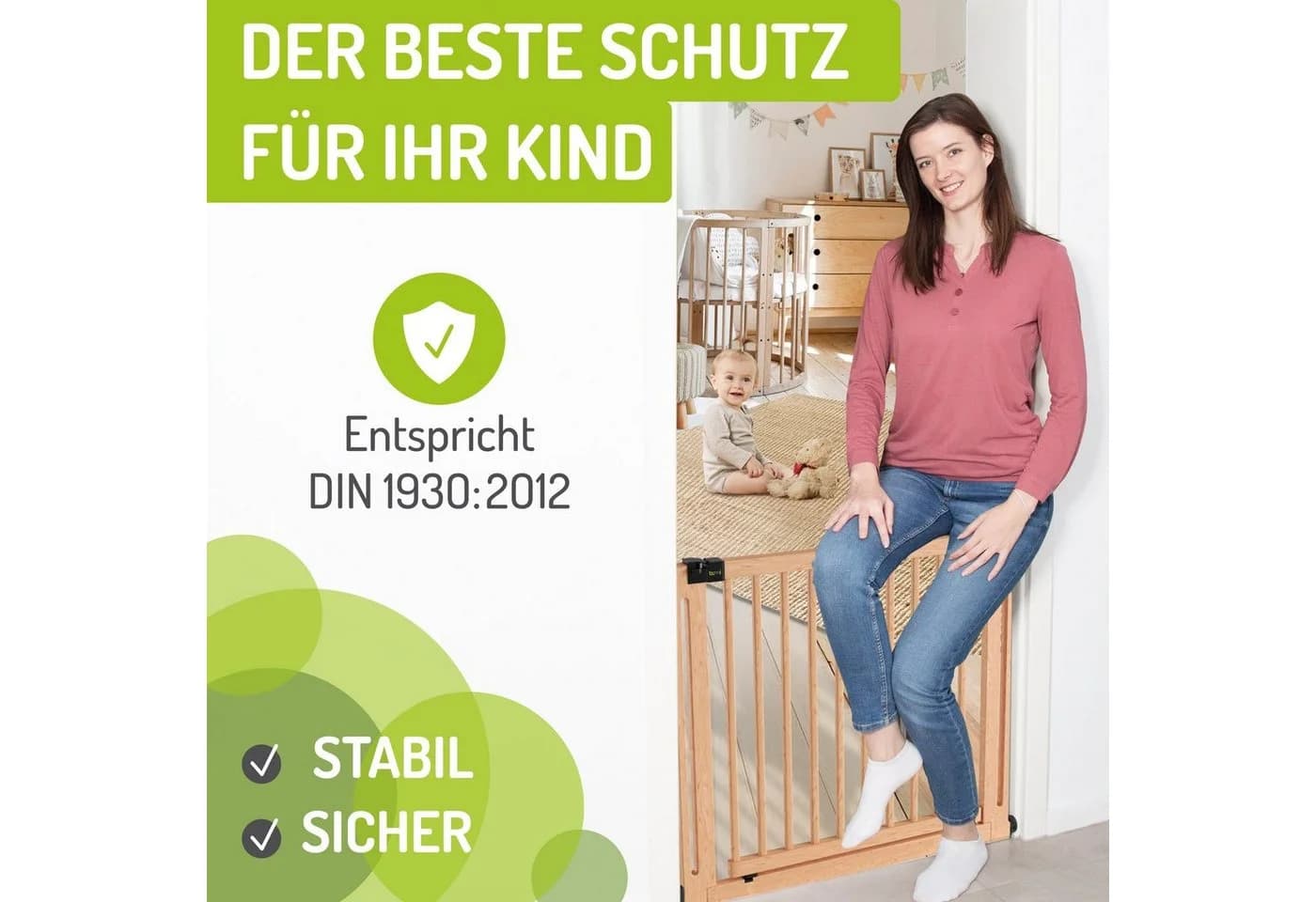 BOMI Miko Türschutzgitter aus Buchenholz Klemmbar - Bild 5