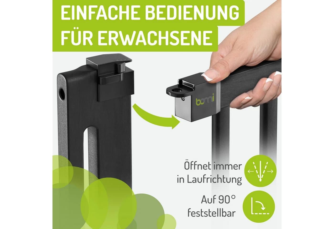 BOMI Miko Türschutzgitter aus Buchenholz Schwarz Klemmbar - Bild 5