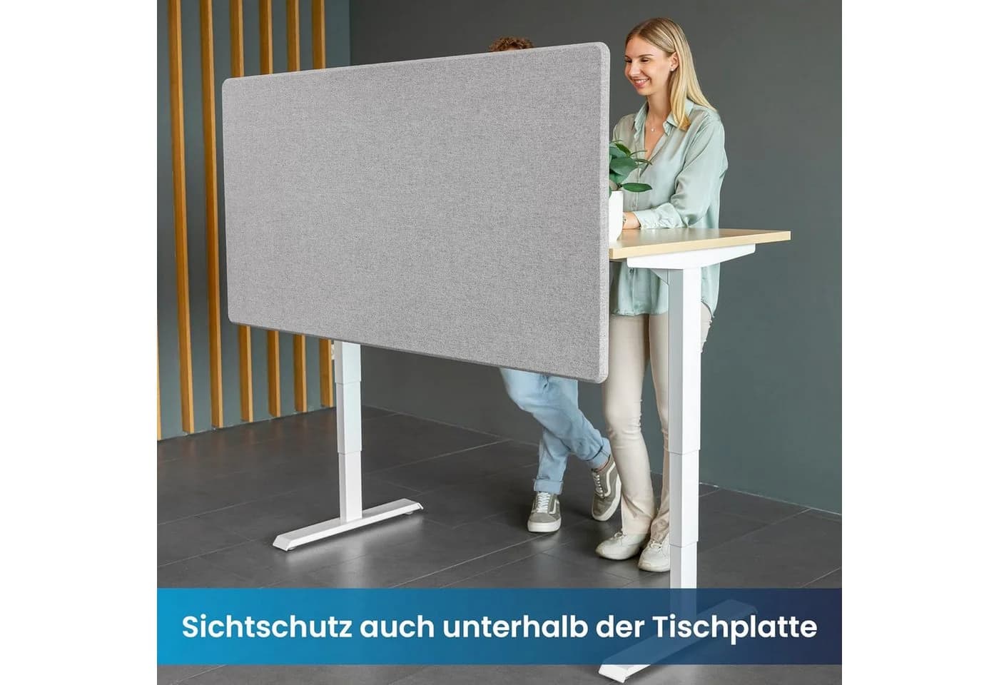 Ergotopia Akustik Trennwand Schreibtisch Schallschutz Sichtschutz Filz - Bild 4