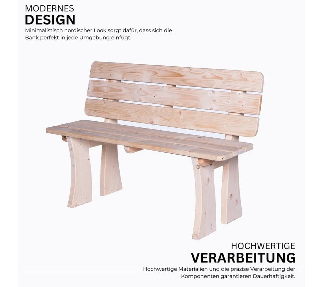 Mega-Holz Gartenbank Ungarn 2-Sitzer Kiefer massiv