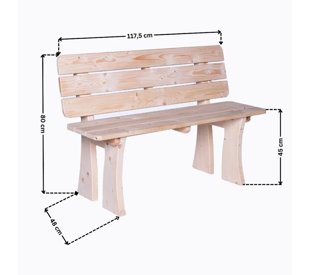 Mega-Holz Gartenbank Ungarn 2-Sitzer Kiefer massiv - Bild 5