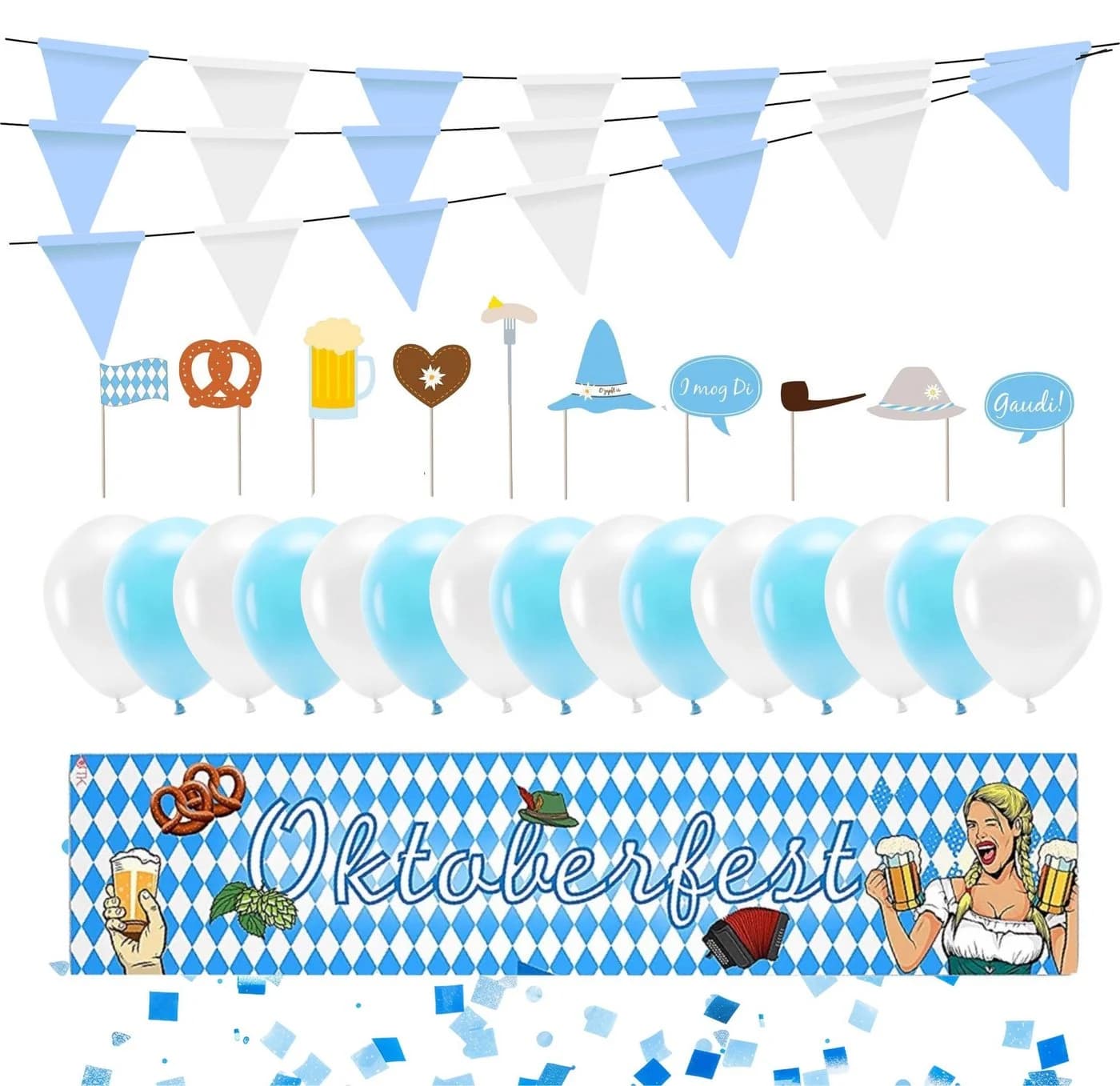Dekotalent® Hängedekoration Banner XXL Wimpel Blau - Bild 2