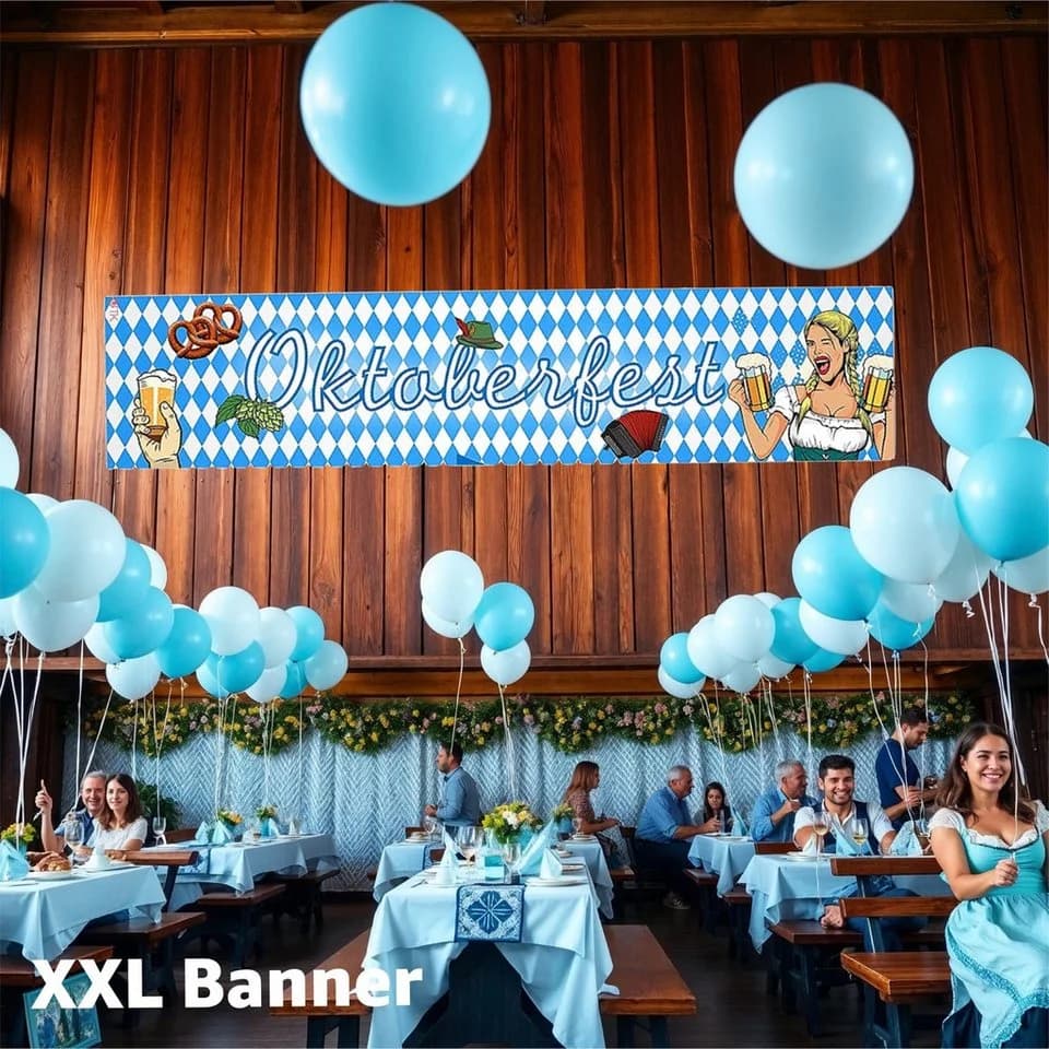 Dekotalent® Hängedekoration Banner XXL Wimpel Blau - Bild 5