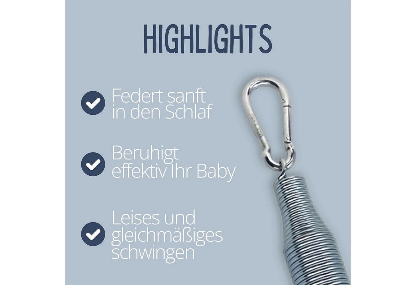 riijk Babywippe Schwingfeder Set Edelstahl Silber - Bild 3