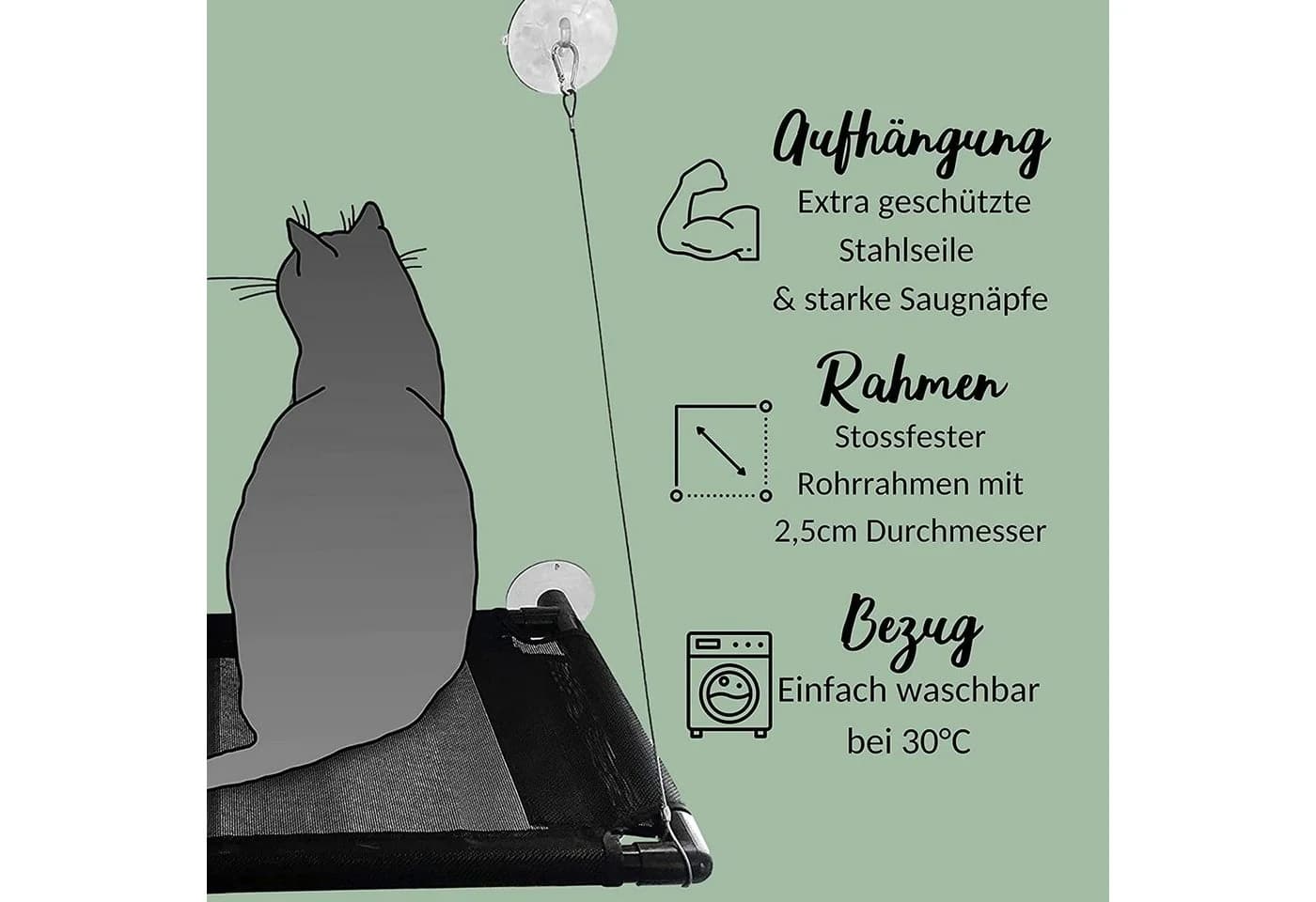 riijk Katzen-Hängematte Mausblick Fensterliege Kunststoff - Bild 3