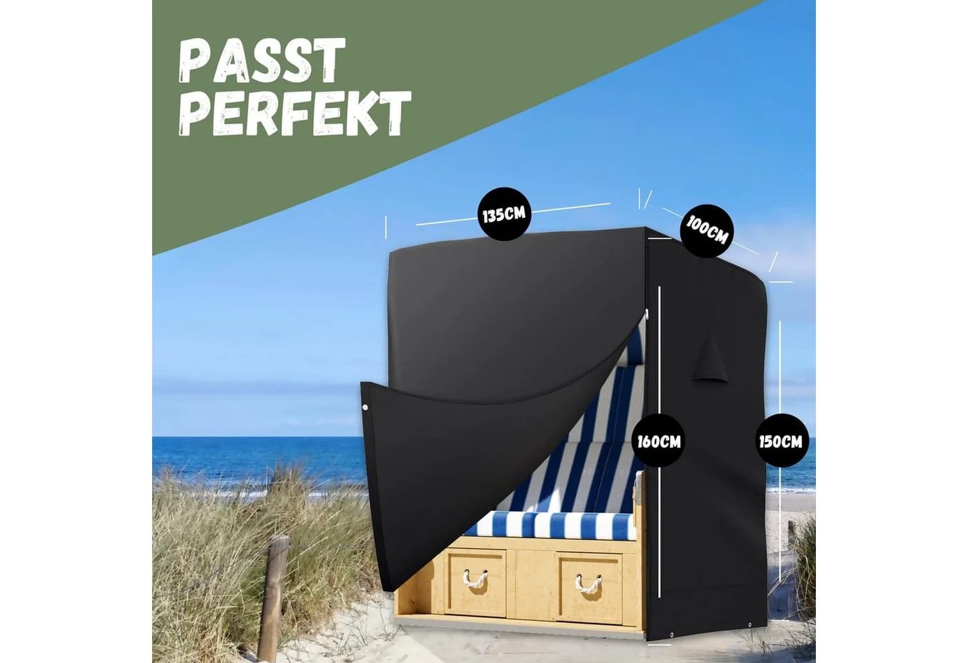 riijk Strandkorb-Schutzhülle 135 cm breit