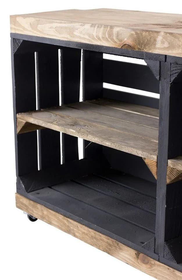 Kistenkolli Altes Land Allzweckkiste Sitzbank Schwarz Palisander - Bild 5