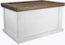 Kistenkolli Altes Land Holztruhe UK Weiss/Braun mit Zylinder-Verschluss Bild 1