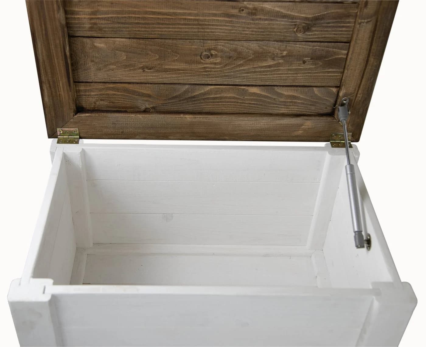 Kistenkolli Altes Land Holztruhe UK Weiss/Braun mit Zylinder-Verschluss - Bild 3