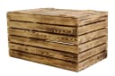 Kistenkolli Altes Land Holztruhe 80er Geflammt mit Deckel Bild 2