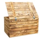 Kistenkolli Altes Land Holztruhe 80er Geflammt mit Deckel Bild 4